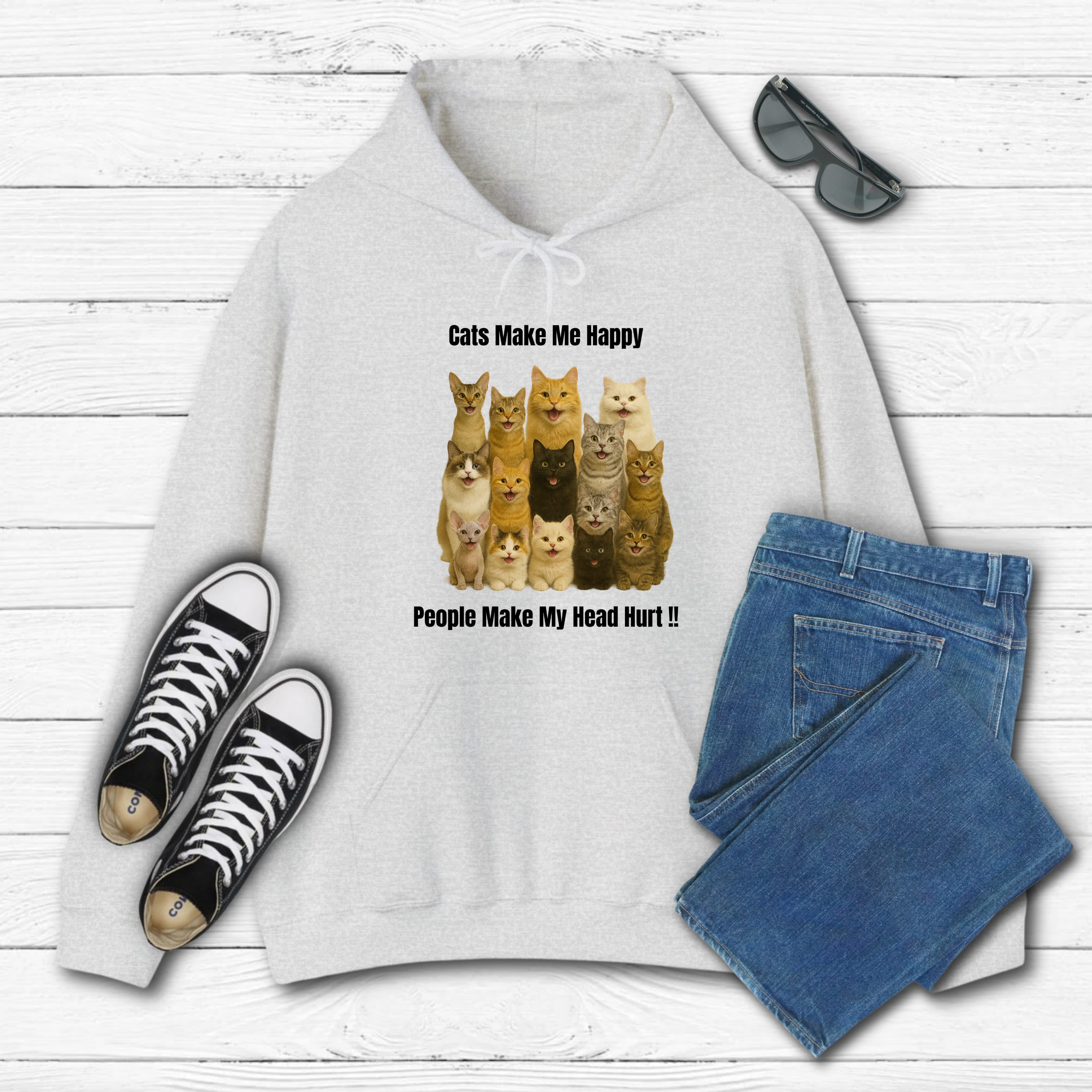 Cats Make Me Happy Hoodie