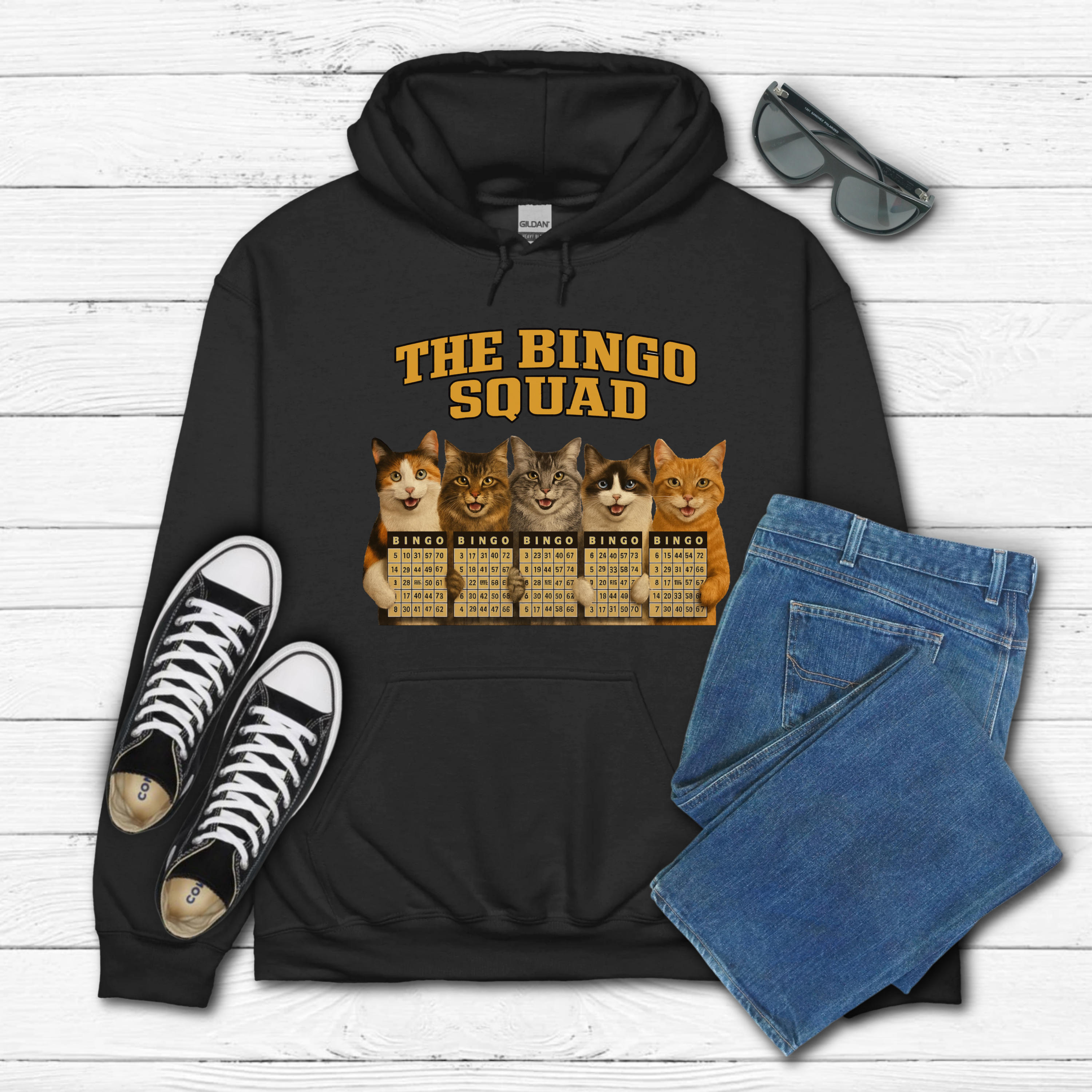 The Bingo Squad With Cats Hoodie