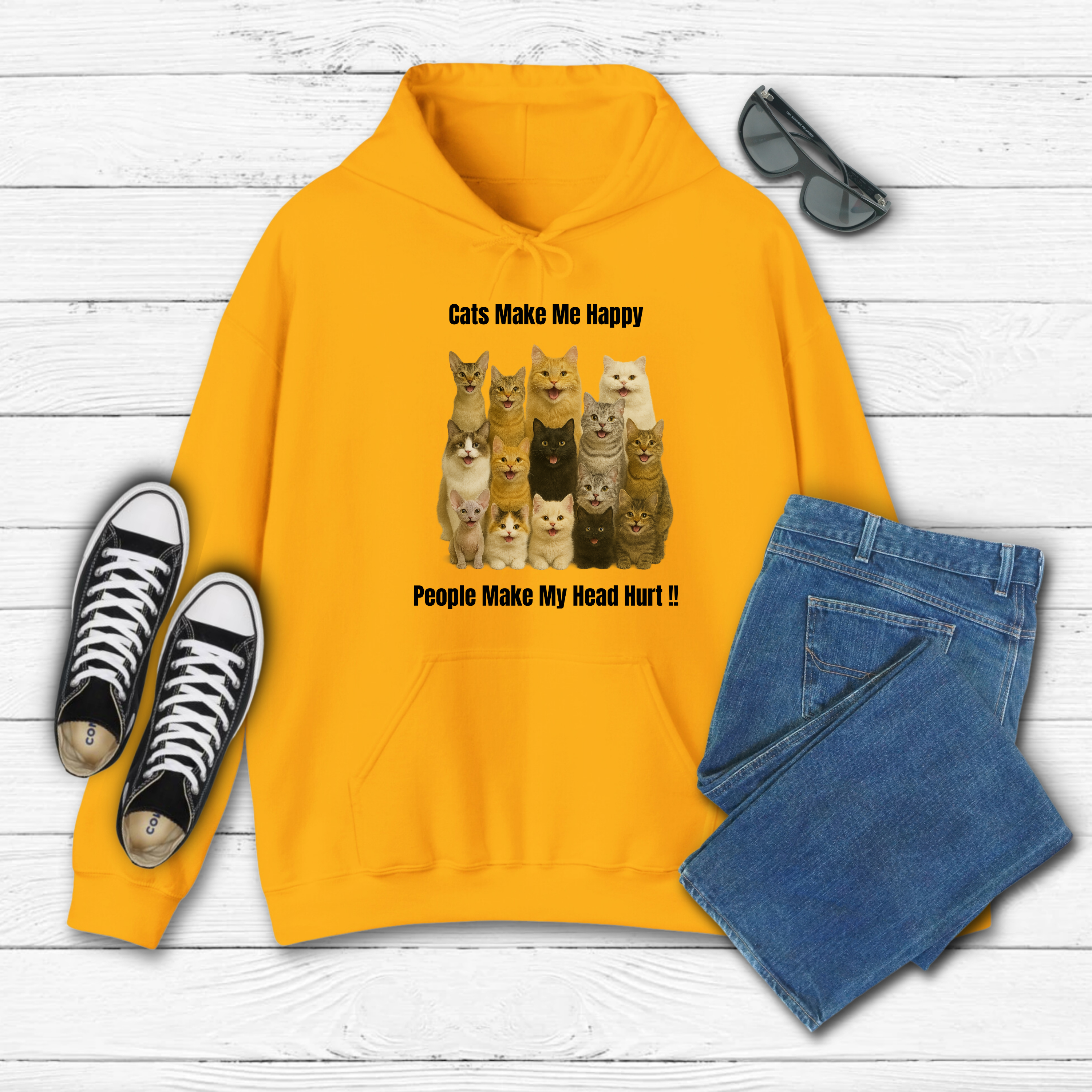 Cats Make Me Happy Hoodie
