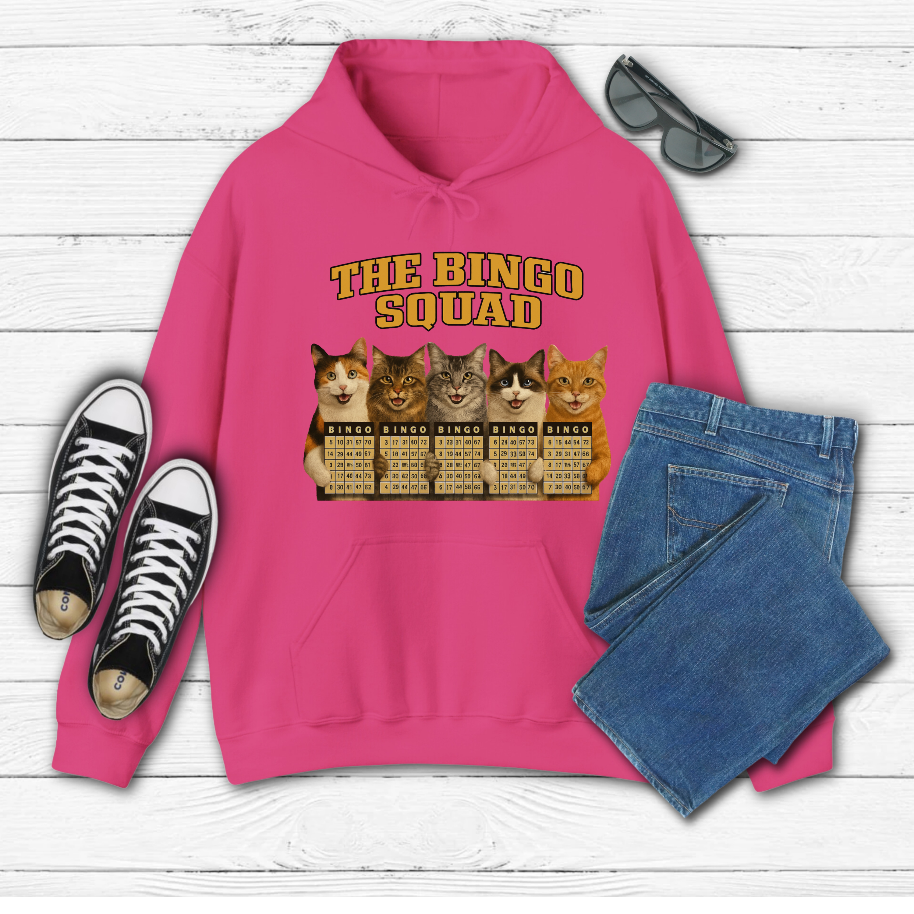 The Bingo Squad With Cats Hoodie