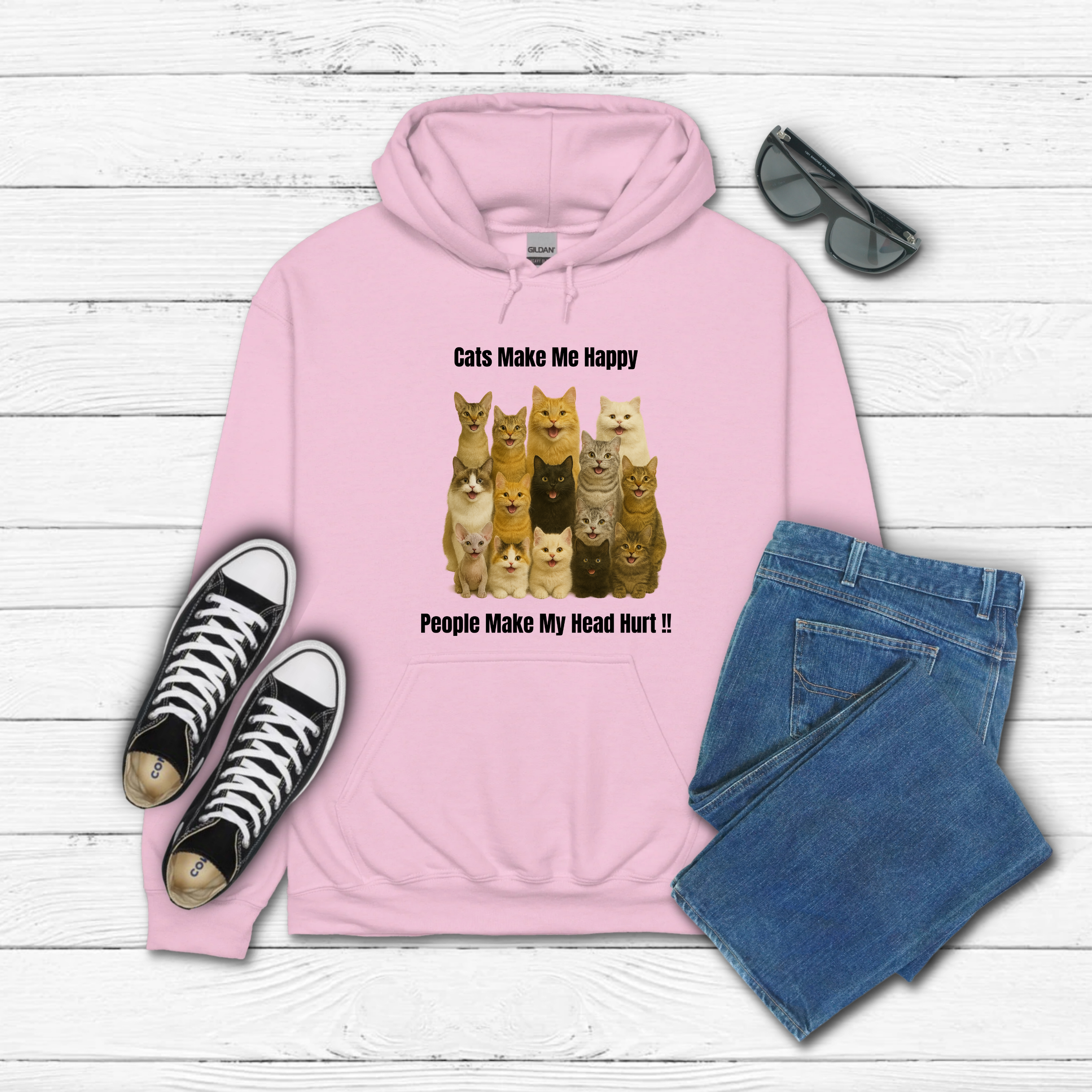 Cats Make Me Happy Hoodie