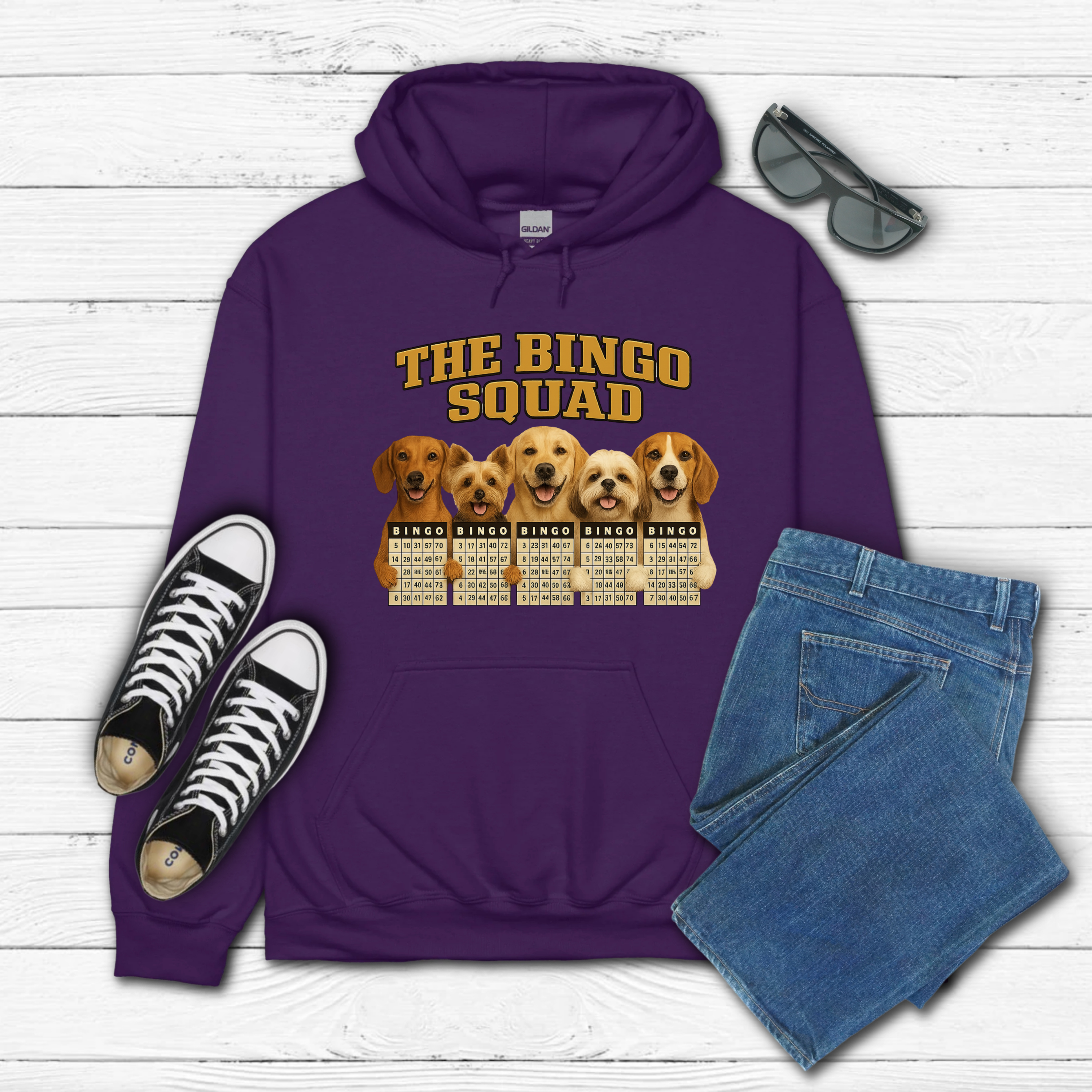 The Bingo Squad  with Dogs Hoodie
