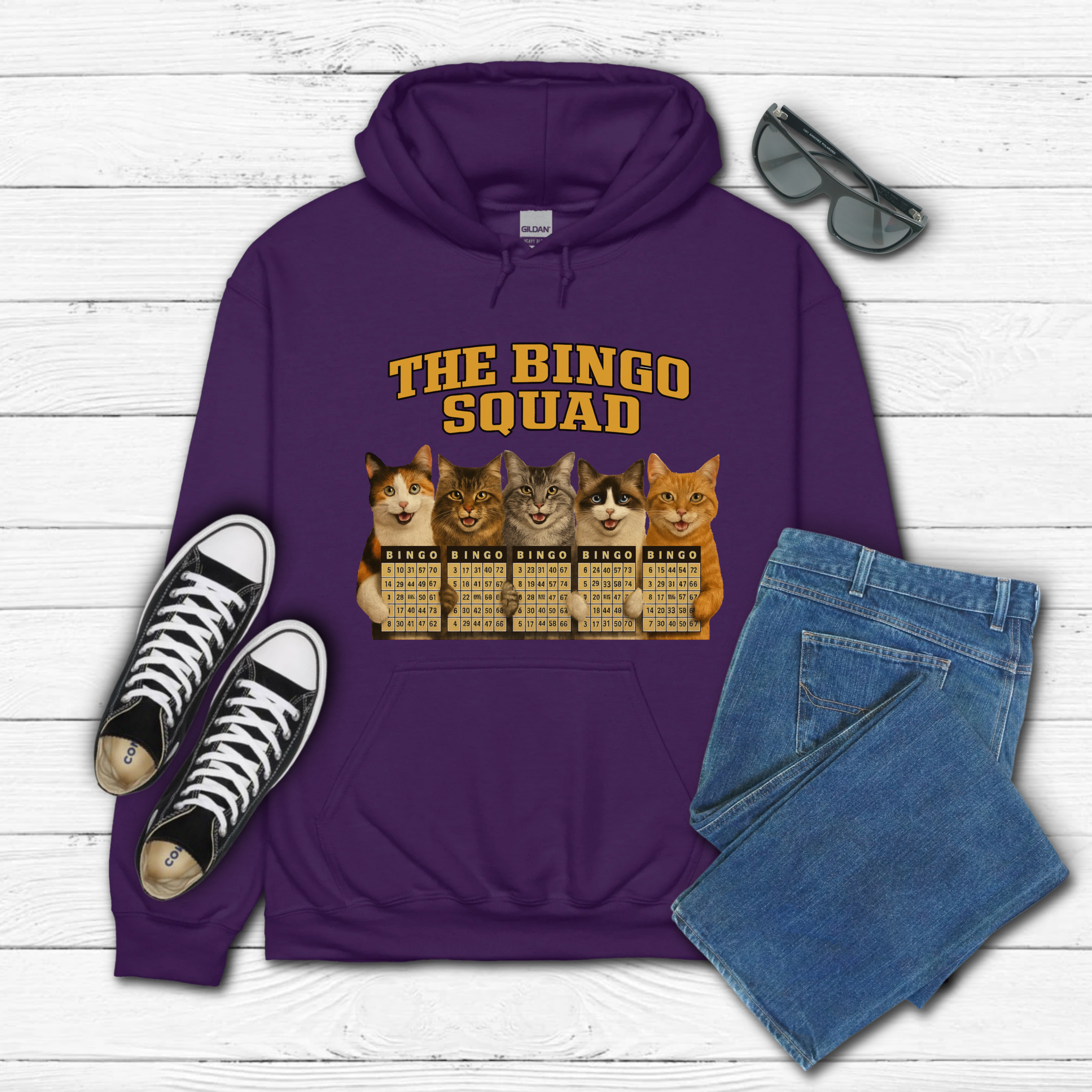 The Bingo Squad With Cats Hoodie
