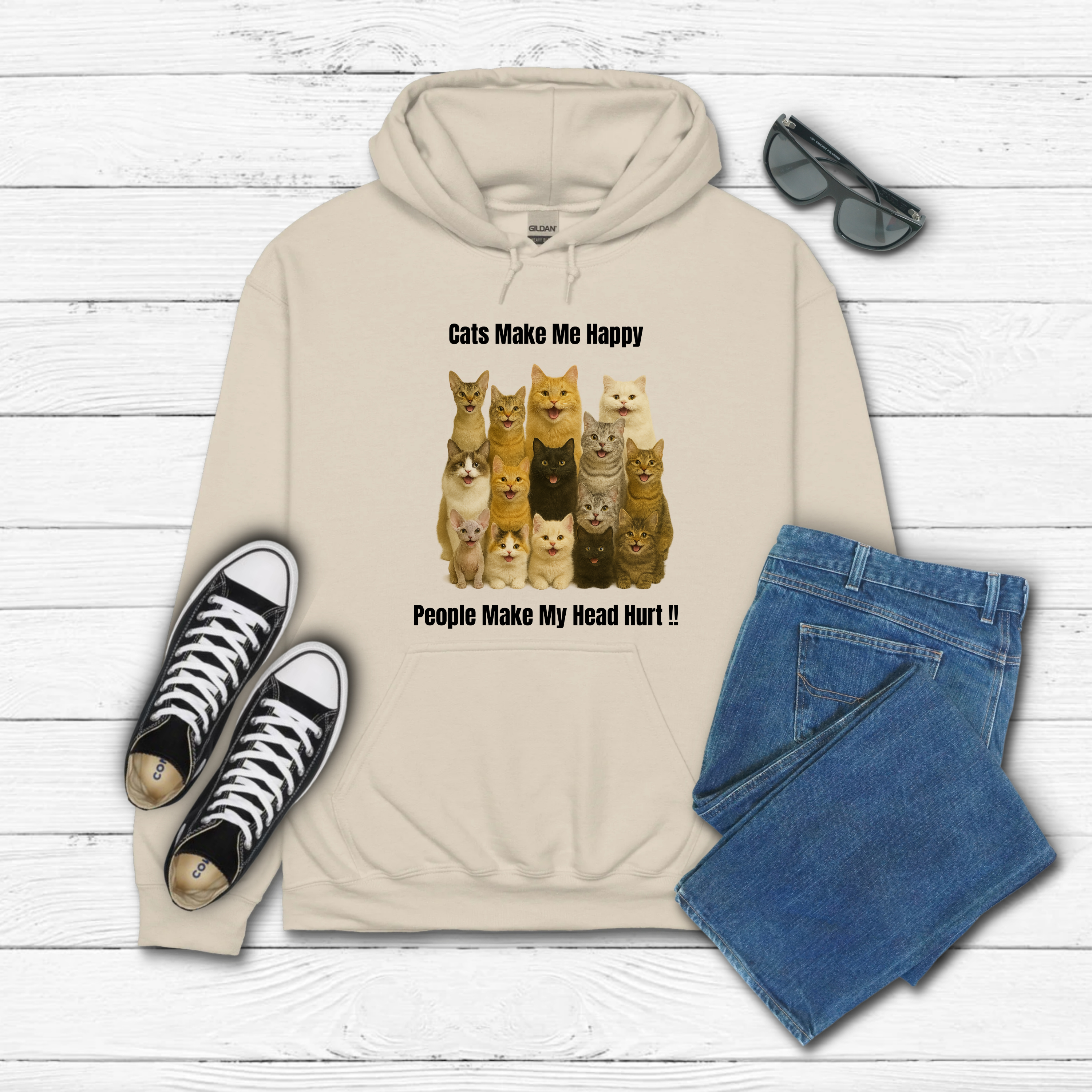 Cats Make Me Happy Hoodie