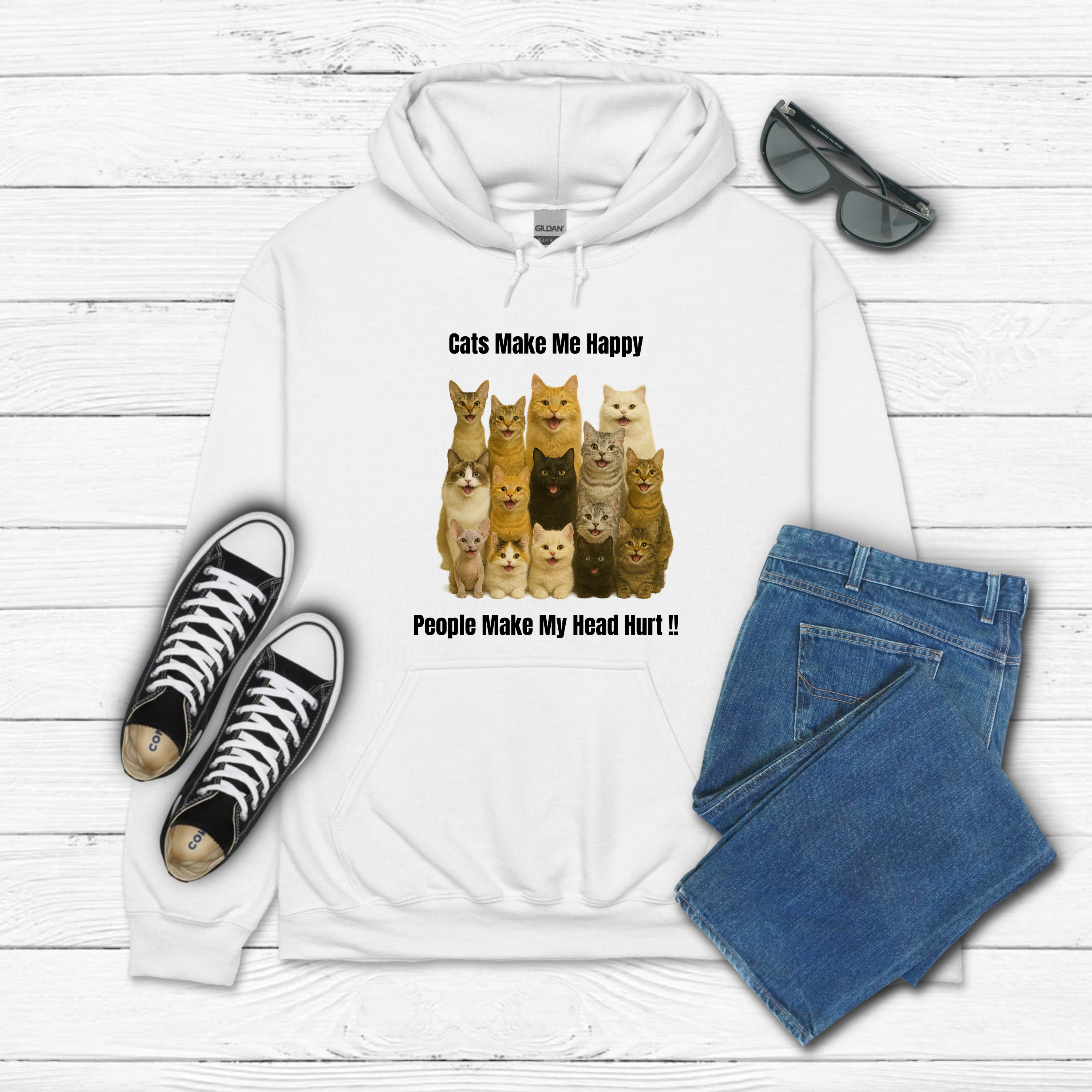 Cats Make Me Happy Hoodie