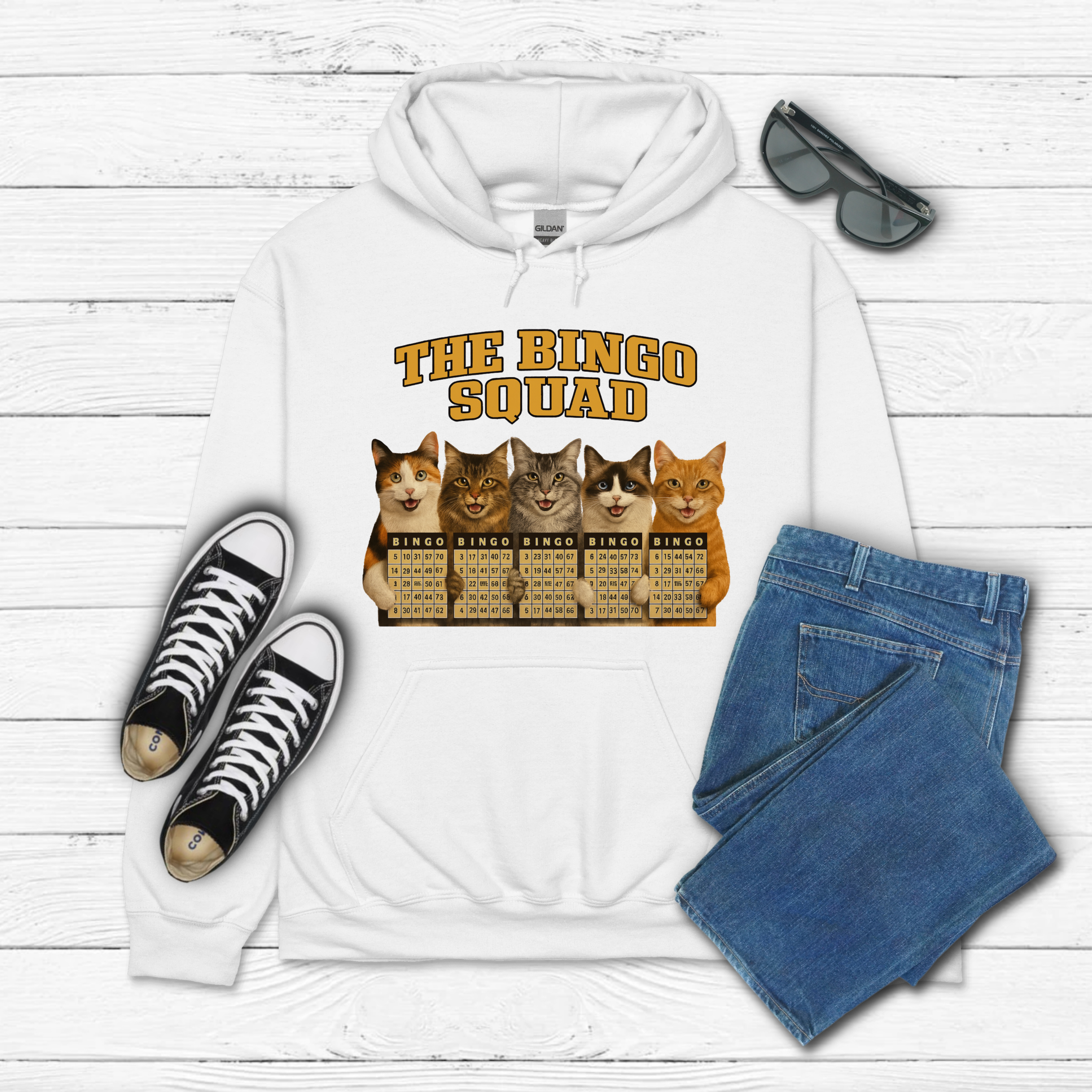 The Bingo Squad With Cats Hoodie